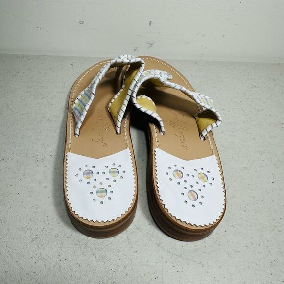 Jack Rogers Women's Flats Thong Sandals Navajo Hamptons Metallic Whipstitch 7M - Picture 5 of 8